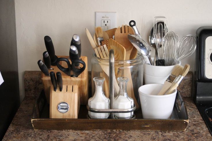 Wooden tray for your kitchen accessories