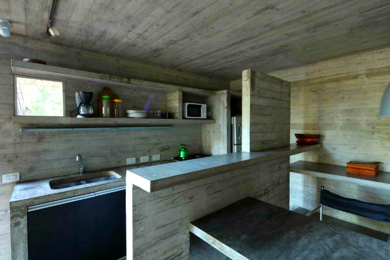 Modern kitchen with concrete worktop