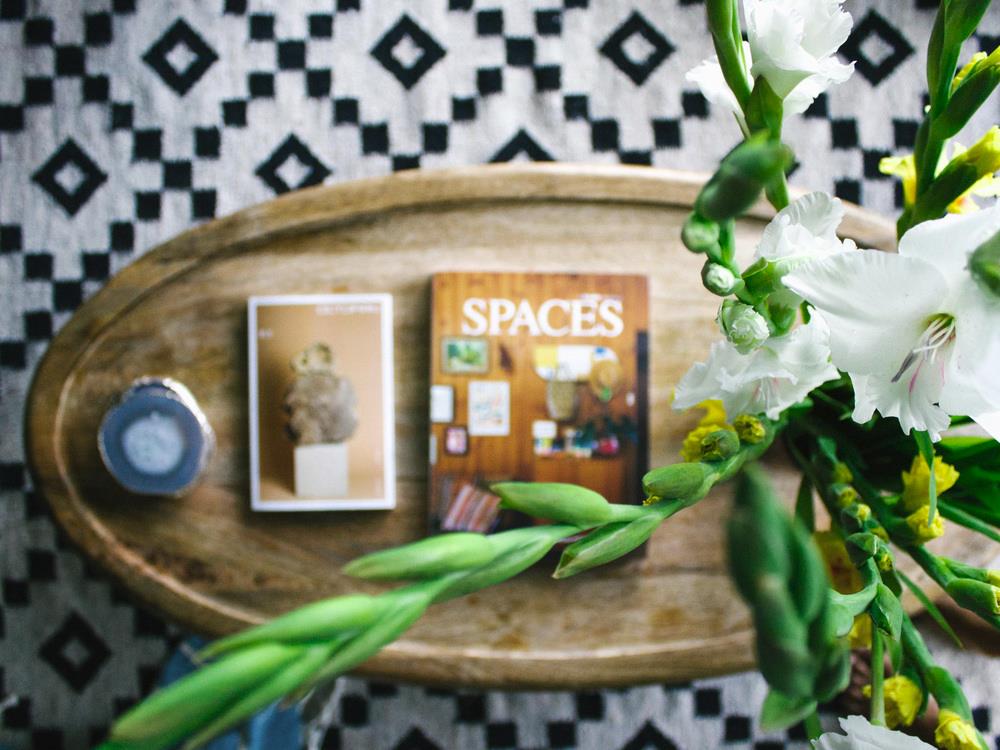 A tile-patterned rug makes a big difference in the living room