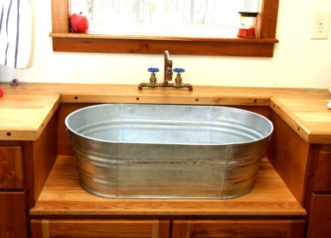 Bathroom Vanity Diy Galvenized Tub