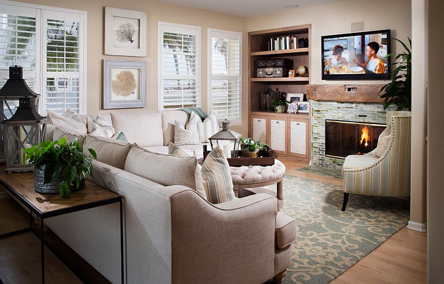 Beach style living room with a relaxing ambiance [Design: Style on a Shoestring]