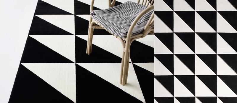 Black and white geo rug from IKEA