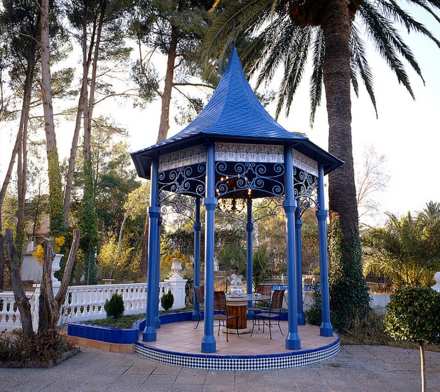 Blue gazebo at a Spanish villa