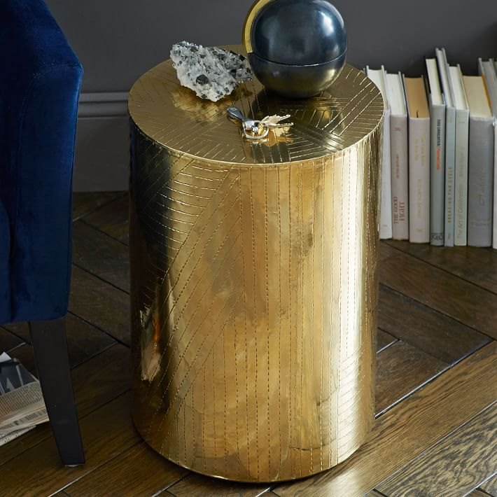 Brass side table from West Elm