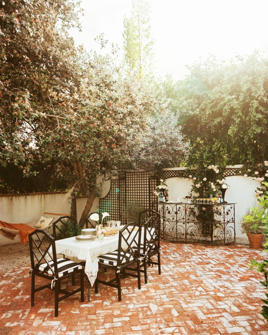 Brick patio courtyard