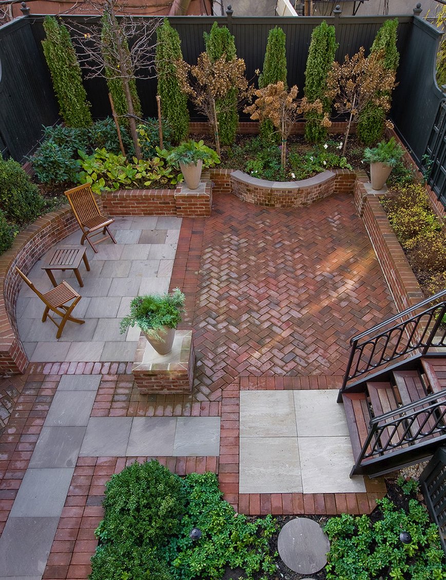 Brooklyn patio of brick and Safari Sandstone