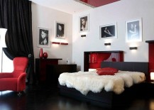 Chic-bedroom-in-red-black-and-white-217x155