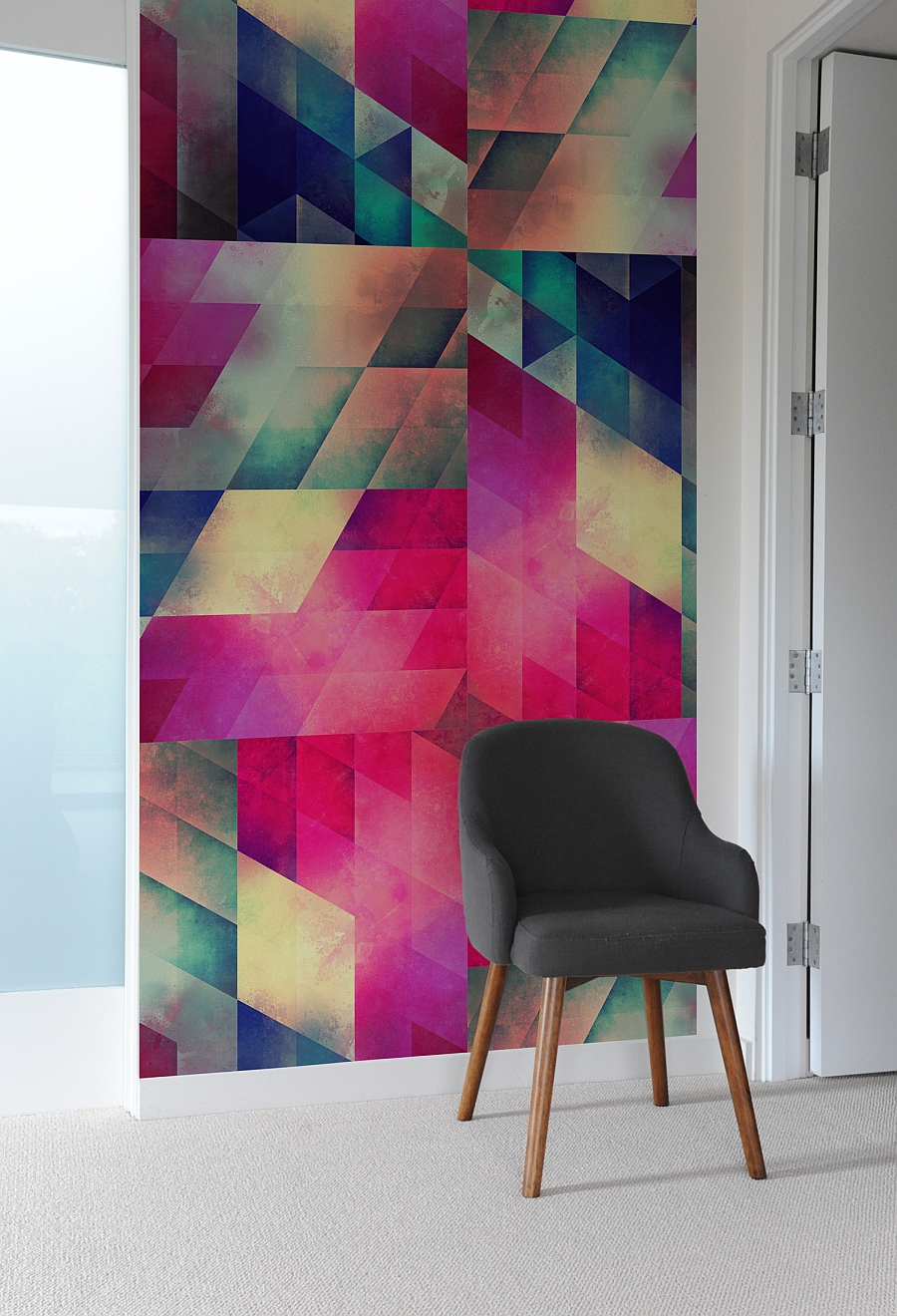 Colorful geometric-patterned wall tiles from Bilk