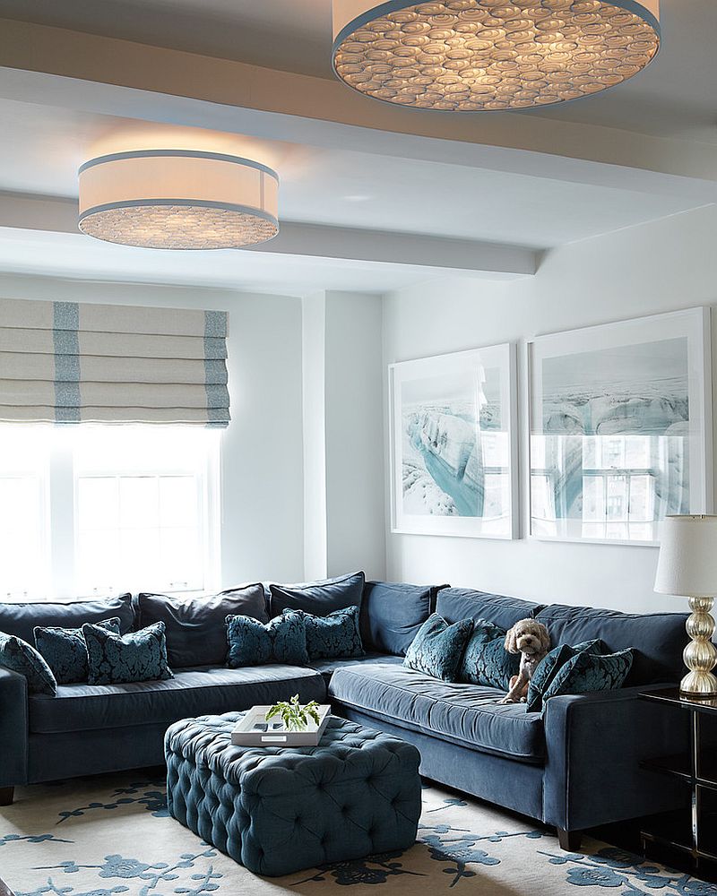 Custom-made ottoman for the contemporary living room [Design: Carolyn Rebuffel Designs]