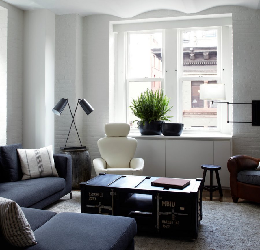 Custom radiator cover in a cozy living room