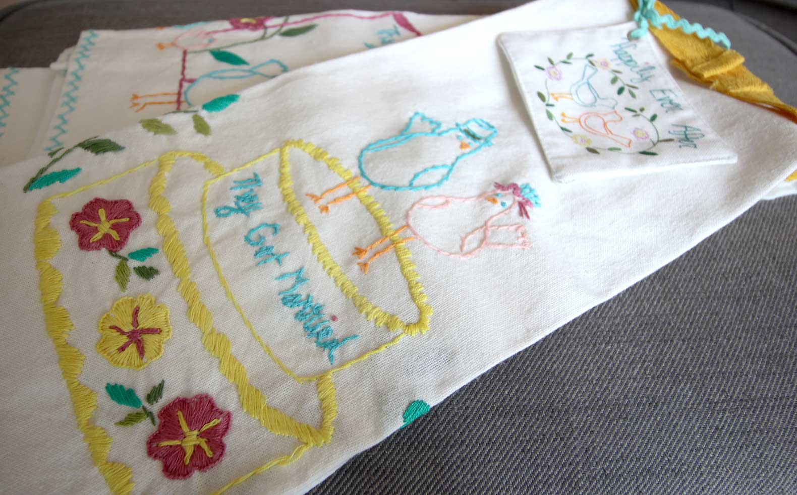 DIY Placemats with Colorful Embroidery