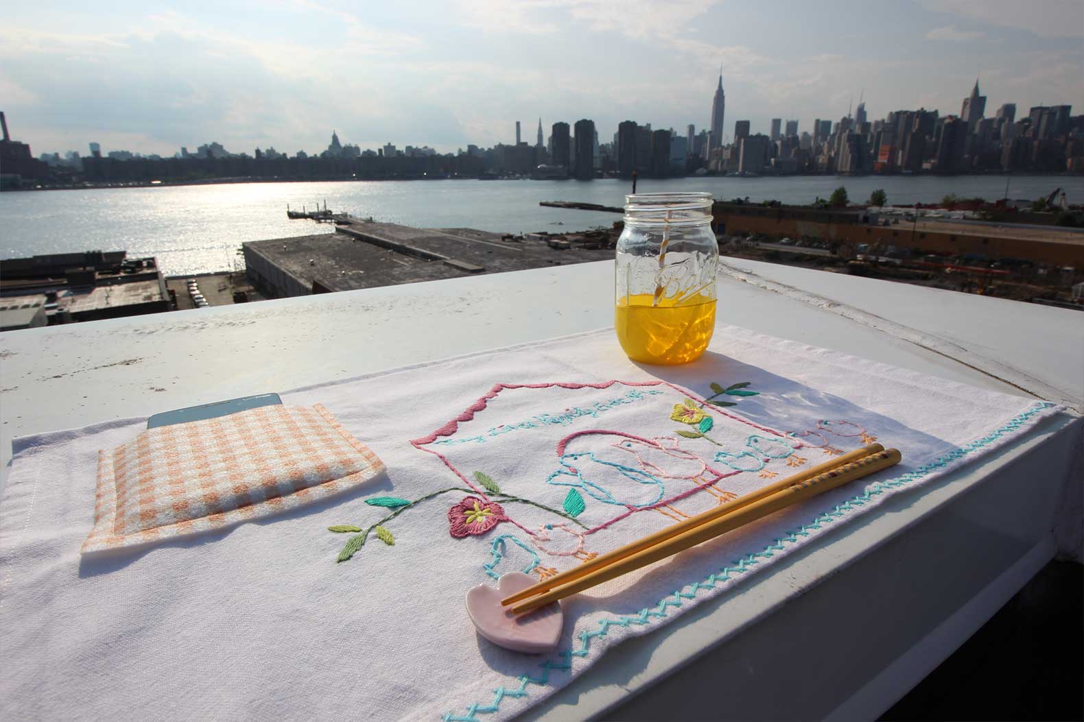 DIY Pocket Placemats NYC in Background