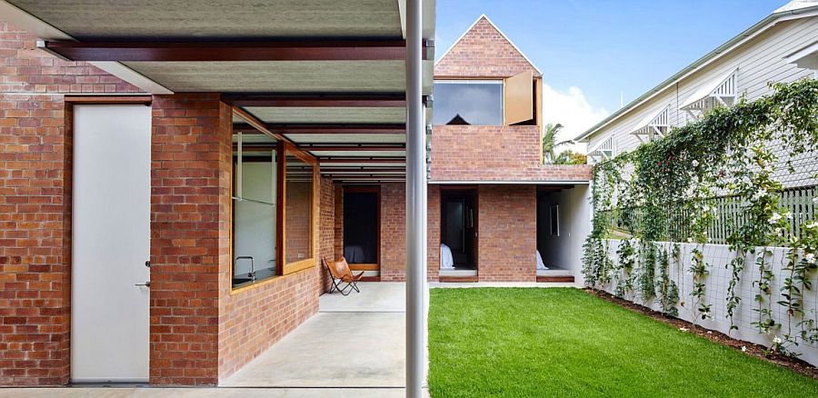 Elegant brick structure gives the home a unique exterior