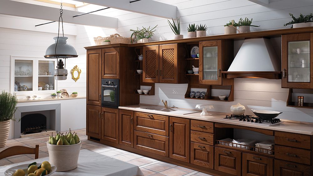 Exquisite kitchen from Scavolini in Chestnut Wood with modern aesthetics