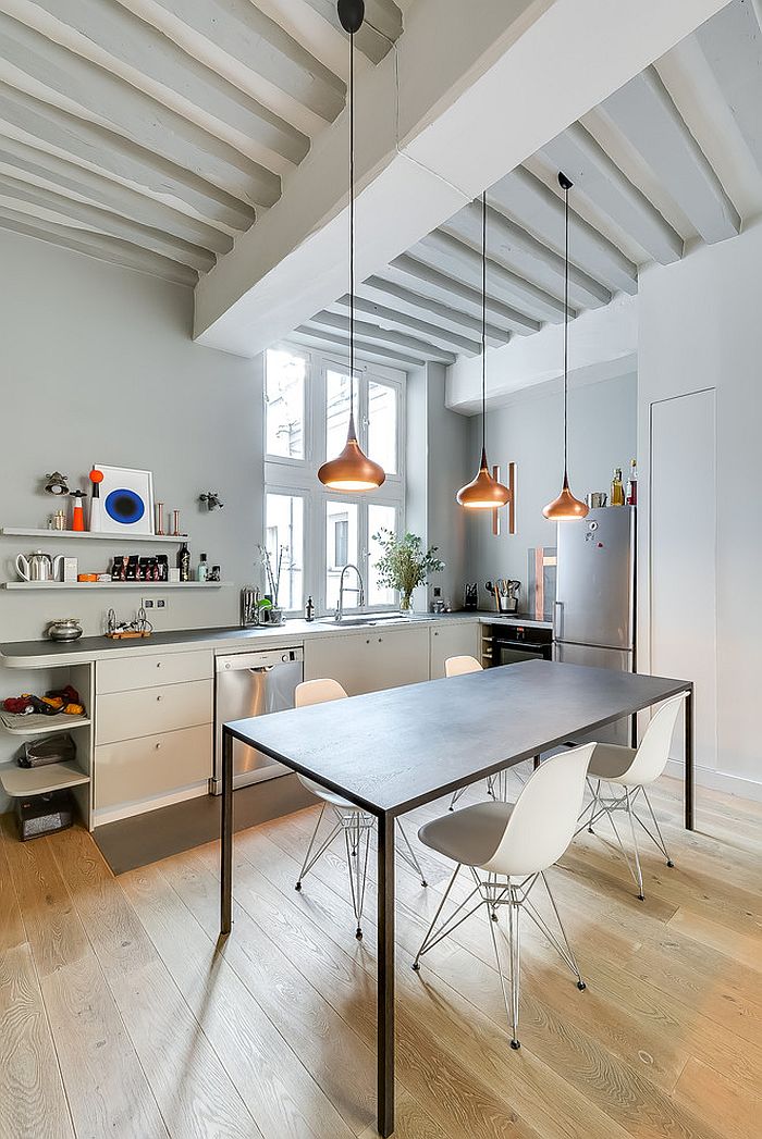 Fabulous Scandinavian kitchen design in Paris Apartment makes smart use of space on offer [Design: Tatiana Nicol EURL]