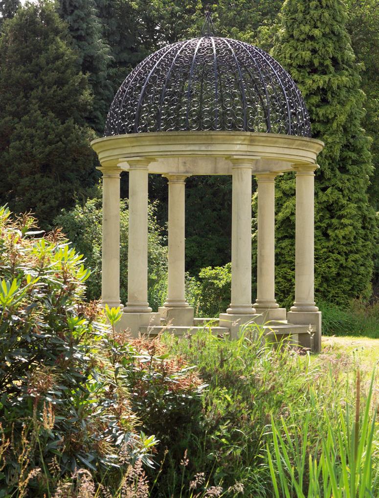 Gazebo with pillars at a country house