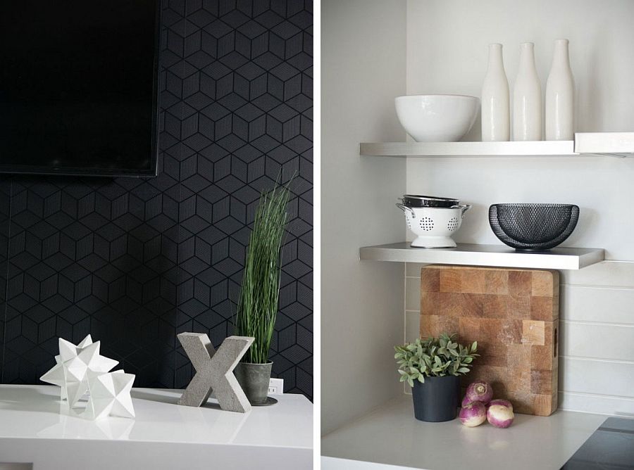 Geometric gray tiles for the living room