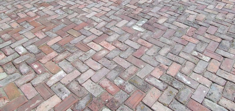 Herringbone patio design