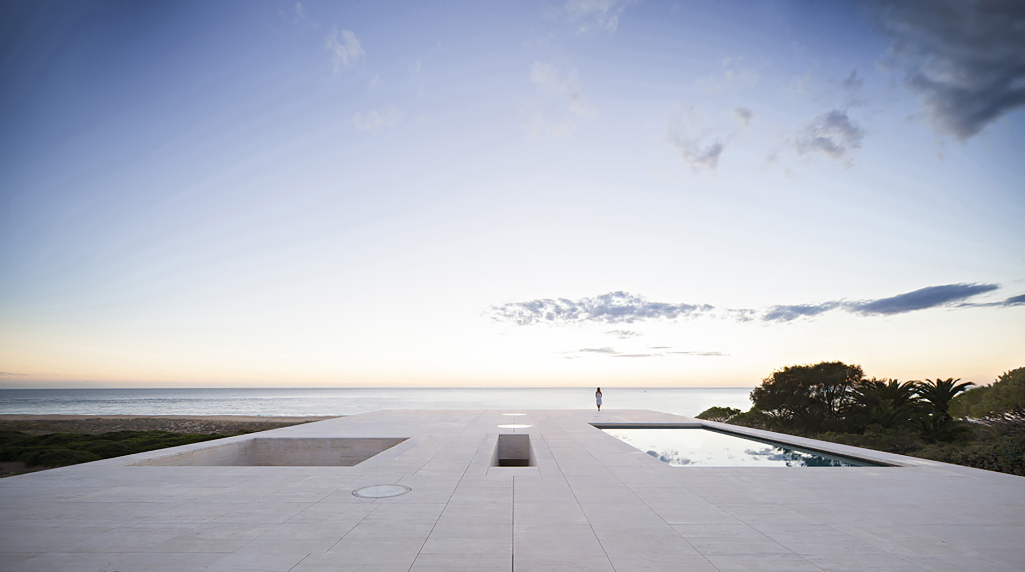 Rooftop pool with ocean views