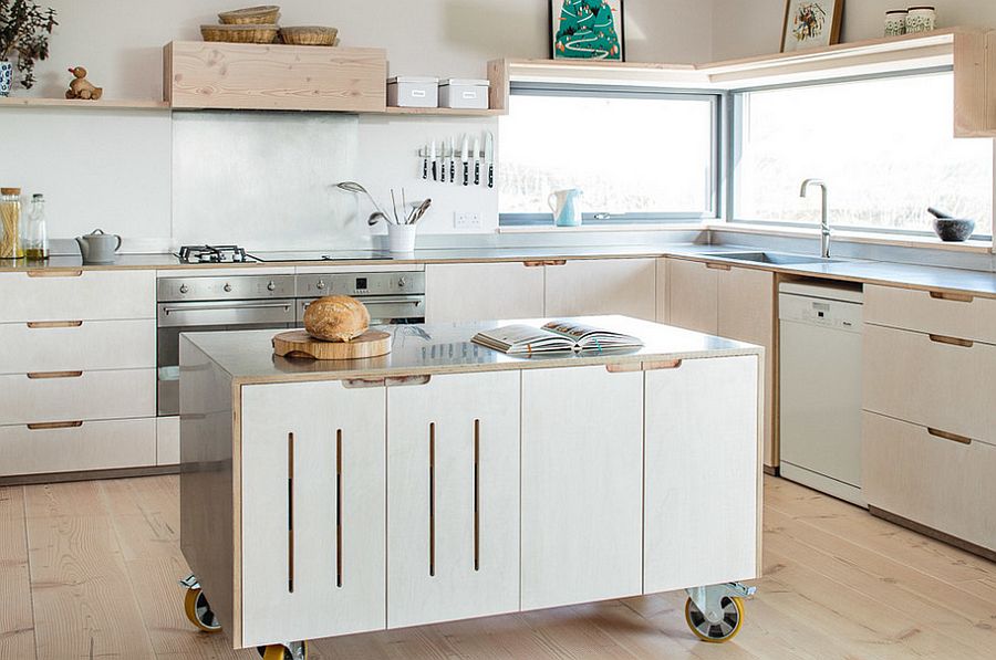 Kitchen island on wheels for the stylish Scandinavian kitchen and home [Design: Sustainable Kitchens]