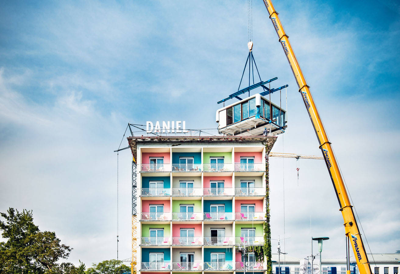 LoftCube on top of Hotel Daniel Graz in Austria