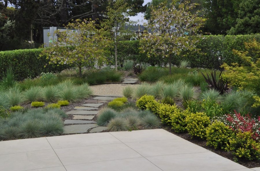 Modern yard with a gravel focal point
