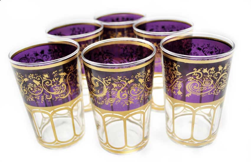 Morrocan Prestige Glass Set in Purple