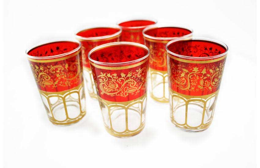 Morrocan Prestige Glass Set in Red