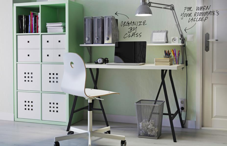 Organized desk area designed by IKEA