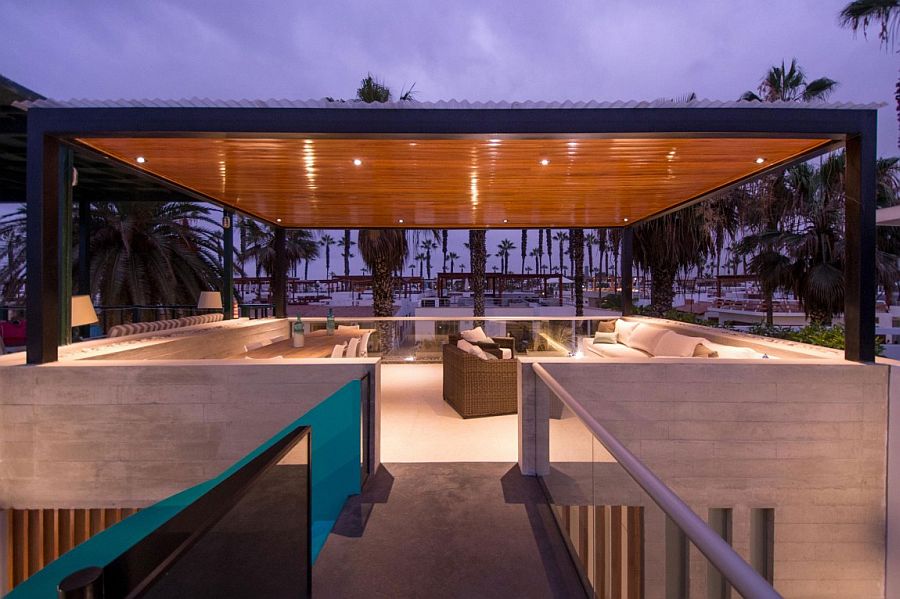 Rooftop lounge of the stylish beach house