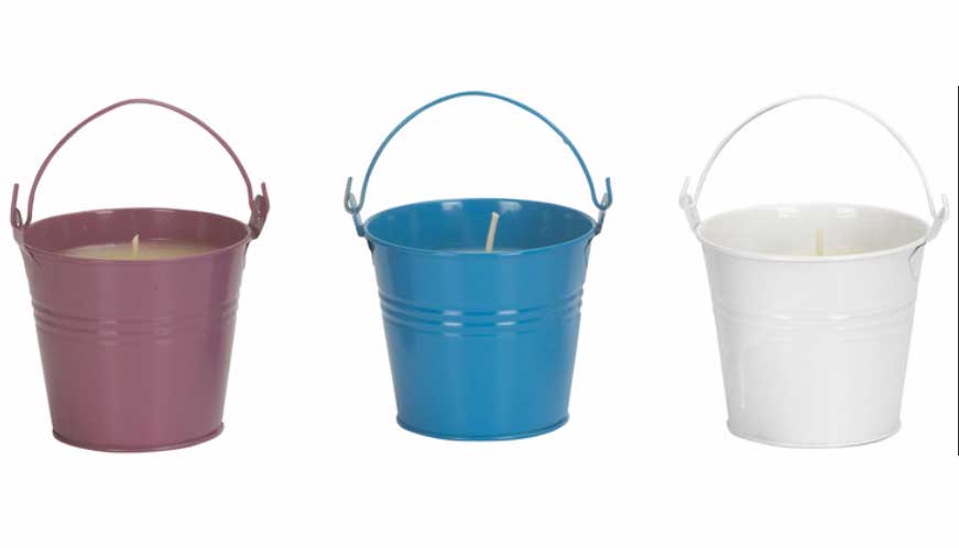 Scentinella Multi-Colored Mosquito Repelling Candles in Buckets