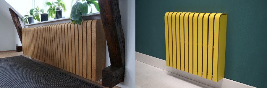 Sculptural laminate radiator covers