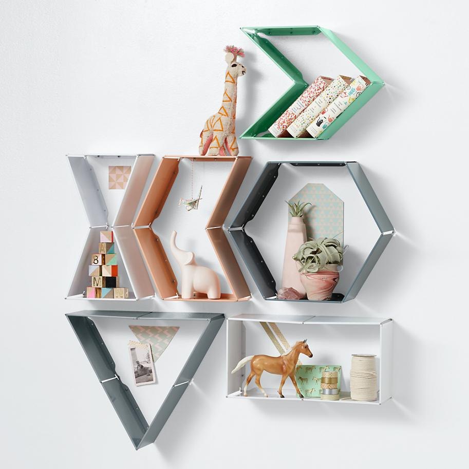 Shape shifting wall shelves from The Land of Nod