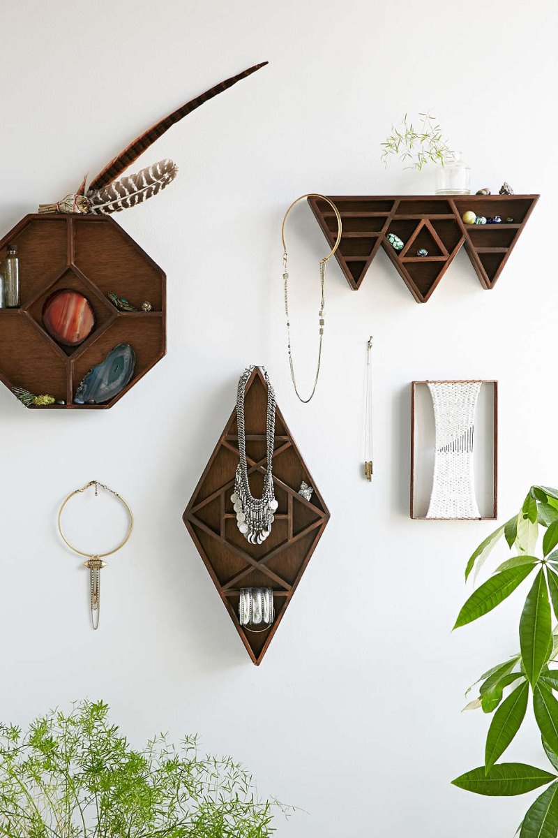 Wooden geo shelves from Urban Outfitters