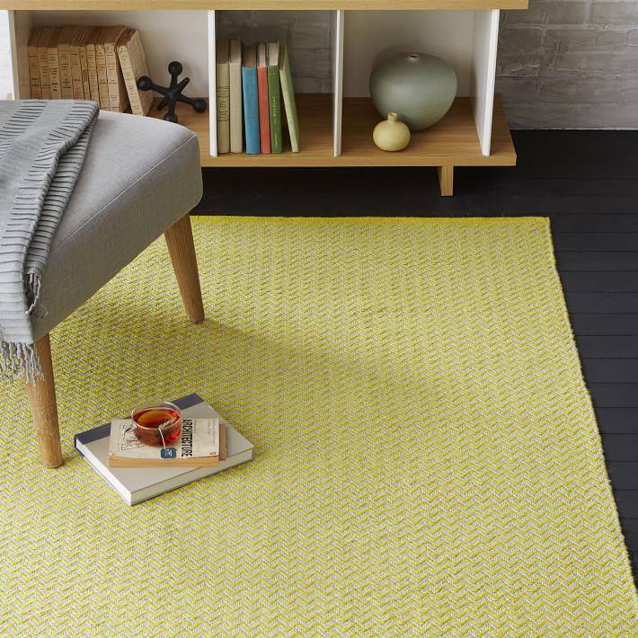 Yellow jute rug from West Elm