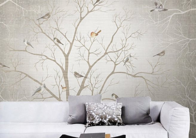 branch birds mural wallpaper 9