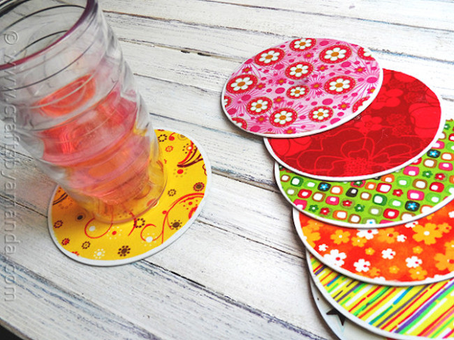 Colorful CD Coaster DIY