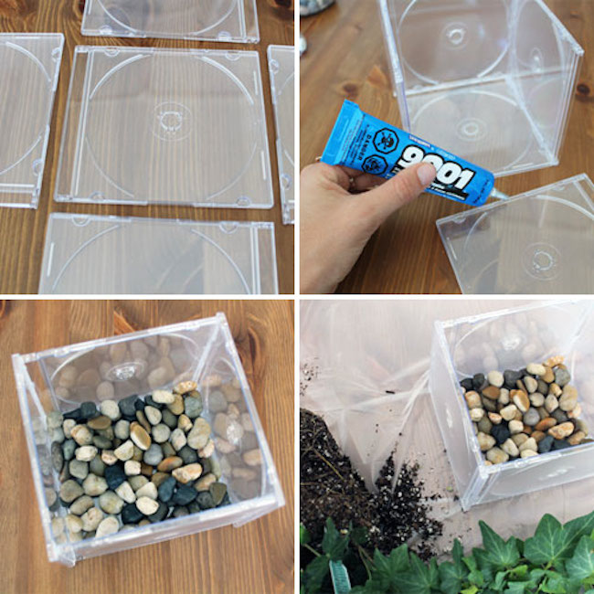 CD case planter DIY
