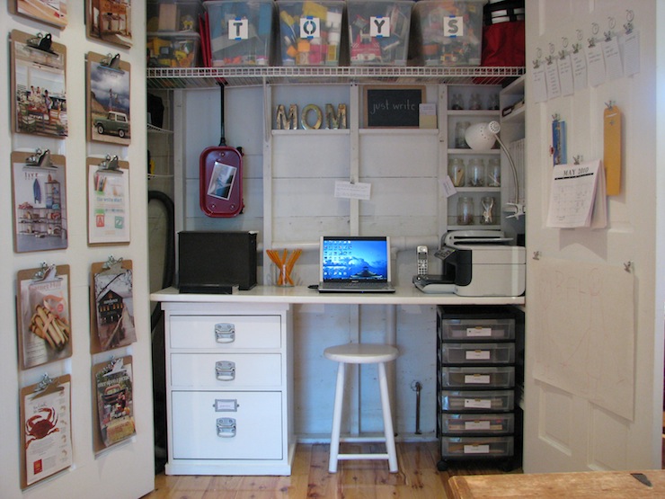 Keep the original top shelf in your closet to use for extra storage