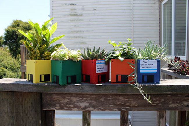 floppy disk planter