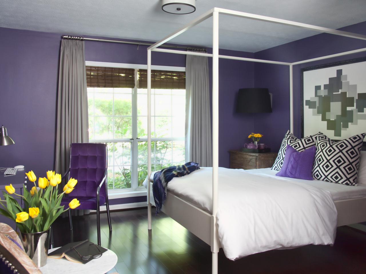 A splash of regal purple for the bedroom!