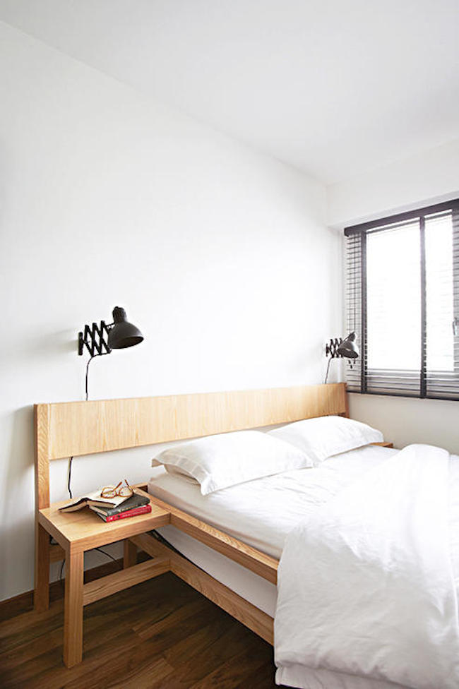 Natural light gives the bedroom an airy appeal