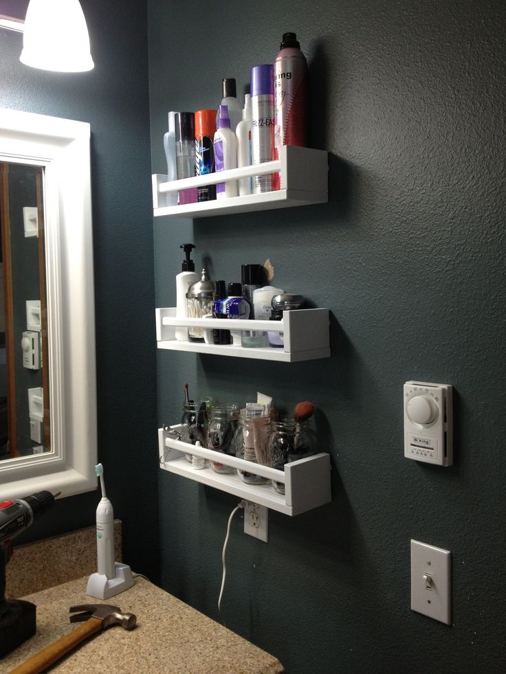 spice rack storage small bathroom 1