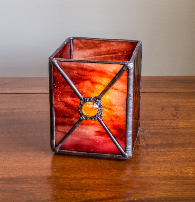 stained glass candle holder 6