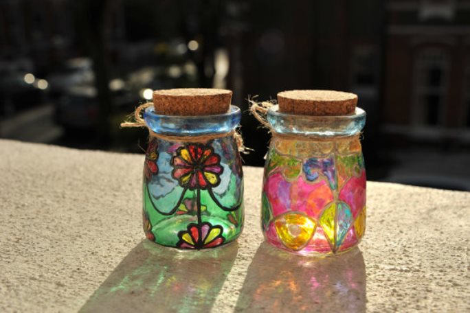 Lovely stained glass jars