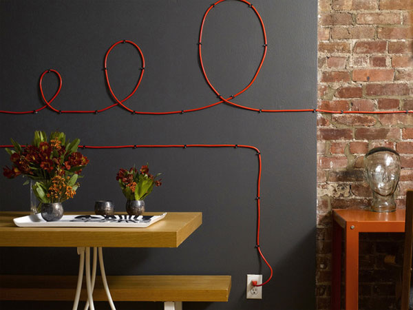 Wall Art Idea - Don't Hide Electrical Cords, Make Them A Feature