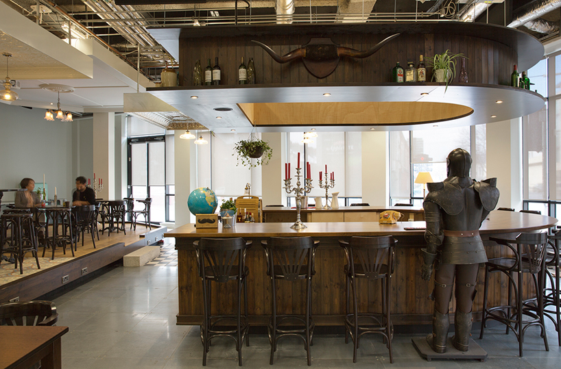 Airbnb pub-like reception area in Dublin Office