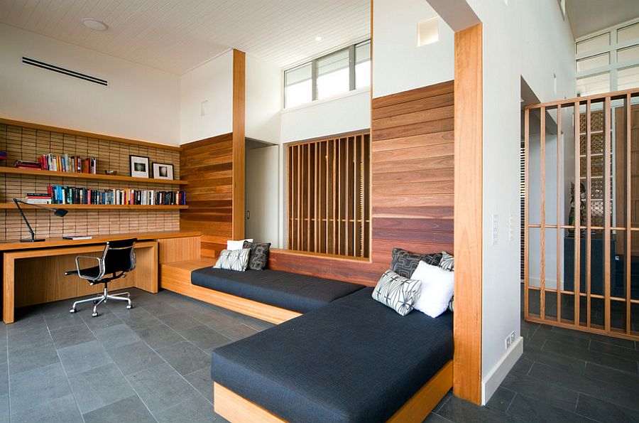 Ample space for overnight guests with daybeds in the home office