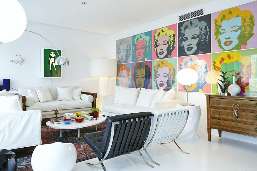 Andy Warhol pop art enlivens the contemporary living room