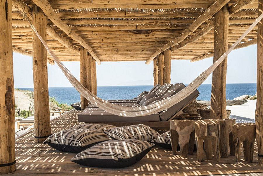 Awesome hammock hangout at the Greek retreat overlooing the sea